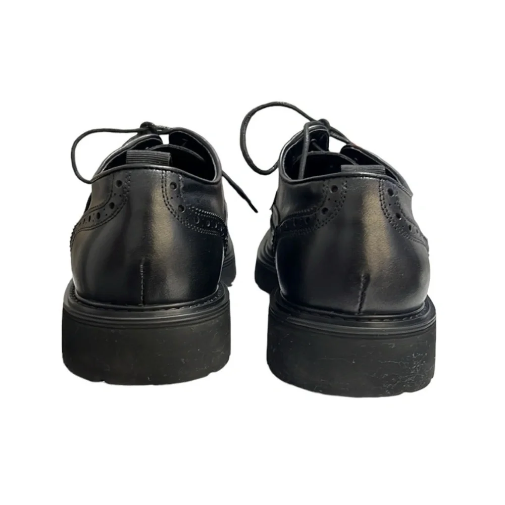Steve Madden Black Leather Emeri Wingtip Oxfords Size 11.5